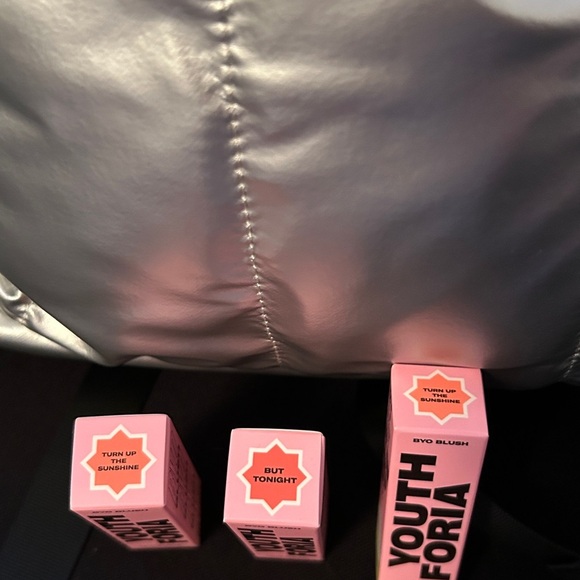 Youth Foria Silver Reflective Backpack with black Accents.  Includes 3 YF Blushe - Picture 2 of 4